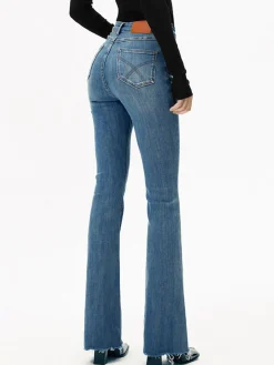 High-Waist Denim Bootcut Jeans