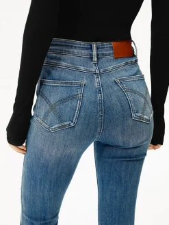 High-Waist Denim Bootcut Jeans
