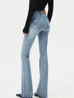 High-Waist Denim Bootcut Jeans