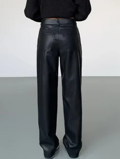 High-Waist Faux Leather Pants