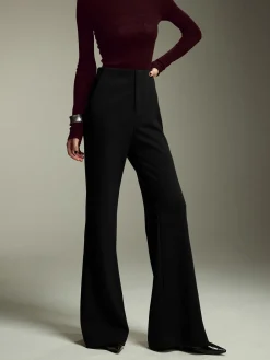 High-Waist Jersey Bootcut Pants