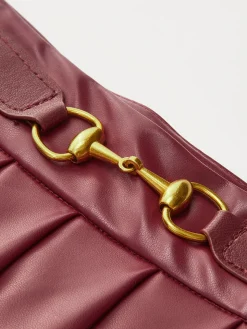 High-Waist Metal-Detail Asymmetrical Pleated Skirt