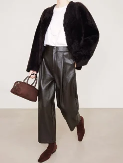 High-Waist PU Leather Pants