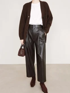 High-Waist PU Leather Pants