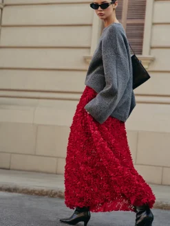 High-Waist Rosette Skirt
