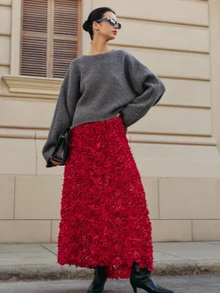 High-Waist Rosette Skirt