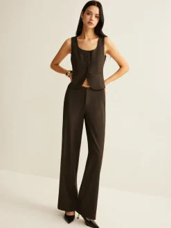 High-Waist Straight Pants