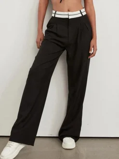 Highway Reverse Waistband Wide Leg Dress Pants