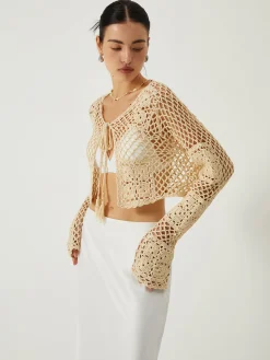 Hollow Knotted Knit Outerwear
