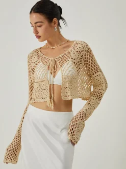 Hollow Knotted Knit Outerwear