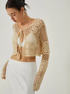 Hollow Knotted Knit Outerwear
