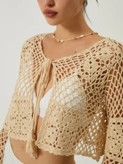 Hollow Knotted Knit Outerwear