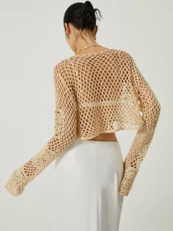Hollow Knotted Knit Outerwear