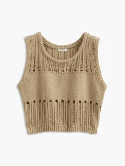 Hollow Out Stretch Sweater Vest