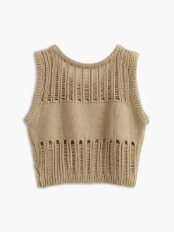 Hollow Out Stretch Sweater Vest