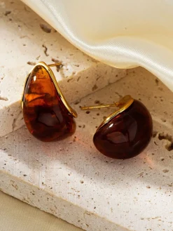 Honey Drop Stud Earrings