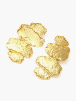 Irregular Golden Leaves Drop Earrings