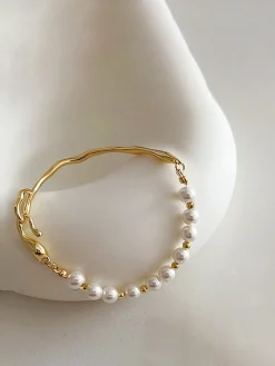 Irregular Metal Pearl Bracelet