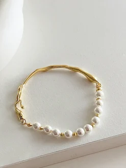 Irregular Metal Pearl Bracelet