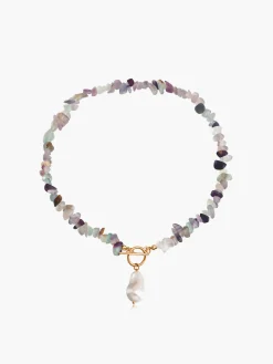 Irregular Pearl Green Turquoise Necklace