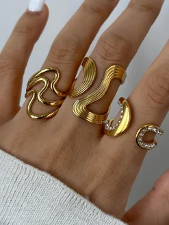 Irregular Ripple Open Ring