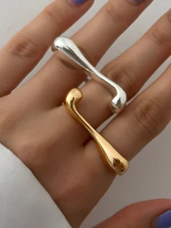 Irregular Water Drop Open Ring