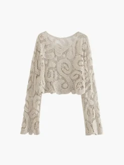 Island Mood Crochet Cover Up Top