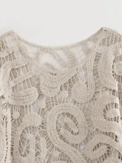 Island Mood Crochet Cover Up Top