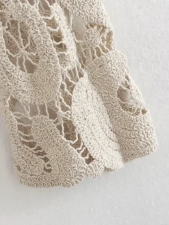 Island Mood Crochet Cover Up Top