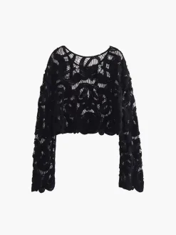 Island Mood Crochet Cover Up Top