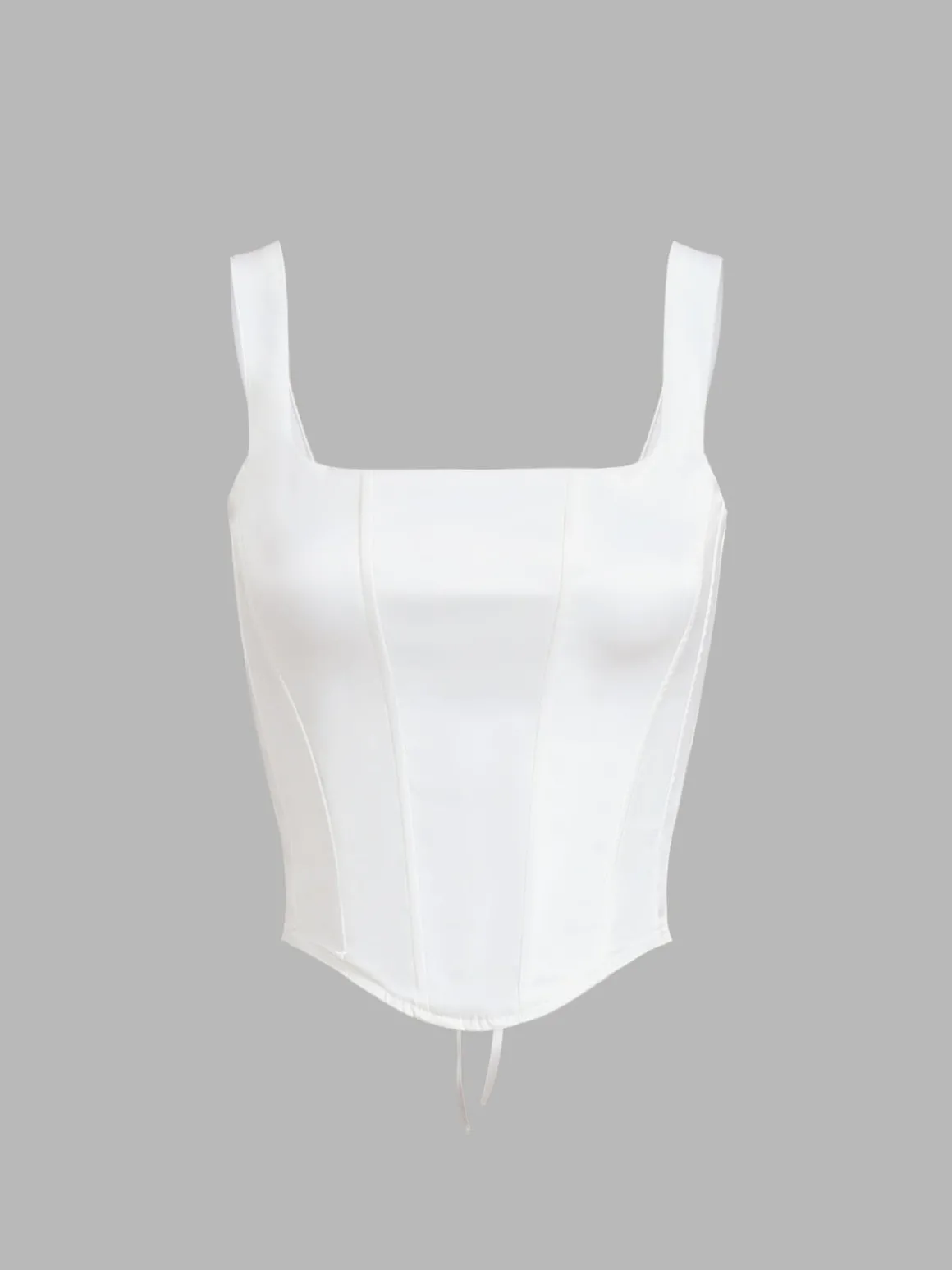 Ivory Glow Tied Crop Corset Top