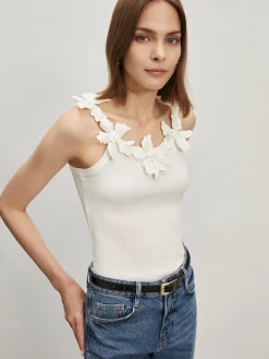 Jacquard Crew Neck Slim Tank Top