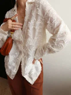 Jacquard Floral Collared Shirt