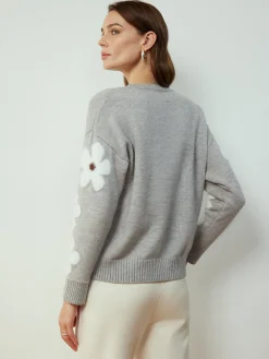 Jacquard Floral Knit Top