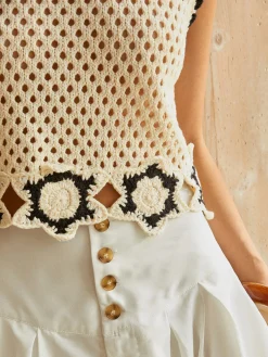 Jacquard Hollow Out Sweater Vest