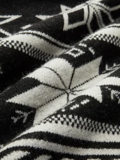 Jacquard Zipper Lapel Sweater