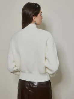 Keyhole Neckline Ribbed Shift Sweater