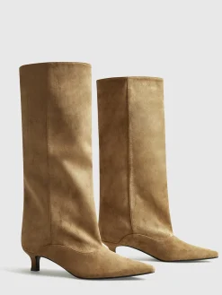 Kitten Suede Knee-High Boots