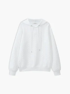 Knit Cable Long Sleeve Drawstring Hoody