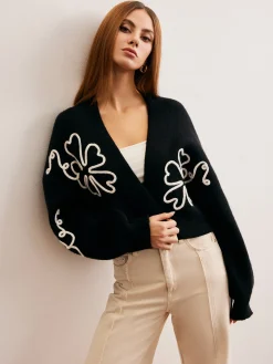 Knit-Floral Short Outerwear