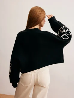 Knit-Floral Short Outerwear