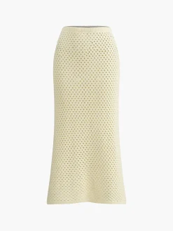 Knitted Beaded Midi Skirt Set