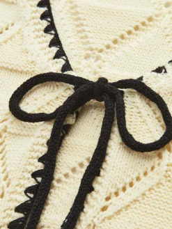 Knotted Contrast Trim Sweater Vest