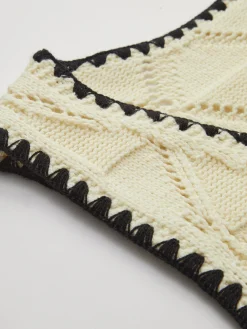 Knotted Contrast Trim Sweater Vest