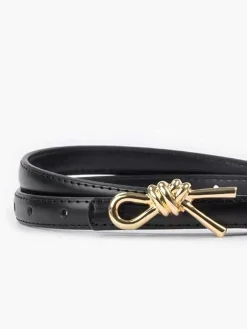 Knotted Decor Buckle Slim Belt