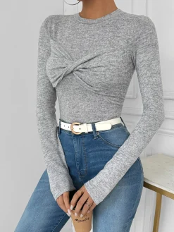 Knotted Skinny Jersey Top
