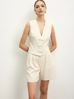 Knotted Sleeveless Shorts Set