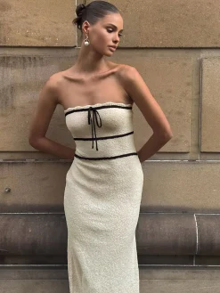 Knotted Tube Midi Sweater Dress