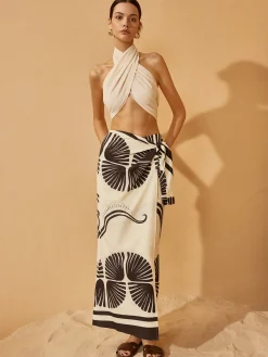 Knotted Wrap Floral Skirt