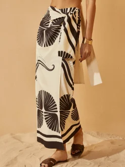 Knotted Wrap Floral Skirt